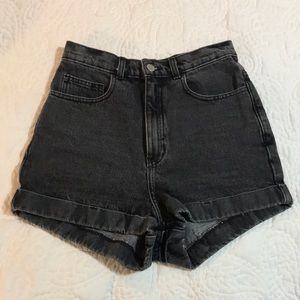 American Apparel Black Denim High waisted Shorts